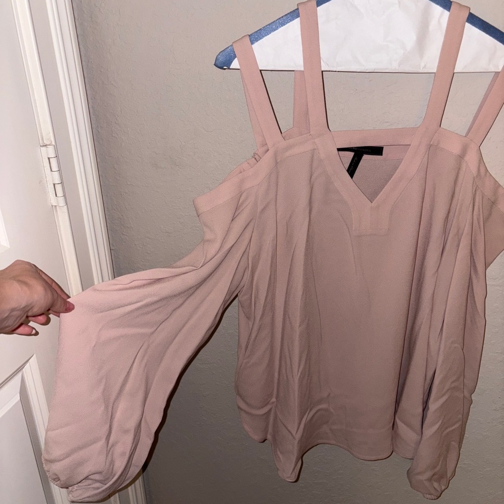 Elegant Blush Pink Cold Shoulder Top
